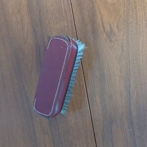 Vintage Cow Hide Brush With Zipper Case